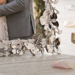 Flower and Butterfly Nickel Plated Photo Frame for Anniversaries Wedding and Valentines photo frame ukgiftstoreonline
