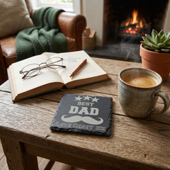 Personalised Dad Coaster – Stone Slate Drink Coaster | Best Dad Gift Personalised Slate Marker ukgiftstoreonline