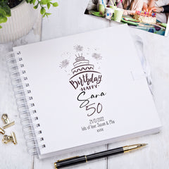 Personalised Any Age Happy Birthday Gift Scrapbook Photo Album personalised photo album ukgiftstoreonline