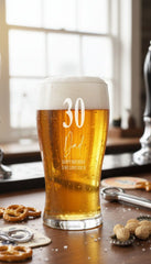 Engraved Personalised 30th Birthday Signature Pint Beer Glass Gift Boxed personalised beer glasses ukgiftstoreonline