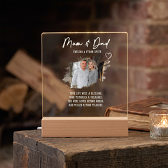 Personalised Mum & Dad Photo Memorial Lamp Night Light Condolence Sympathy Gift Personalised Night Light ukgiftstoreonline