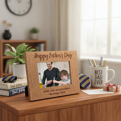 Personalised Happy Fathers Day Engraved Photo Frame Gift Father Photo Frame ukgiftstoreonline