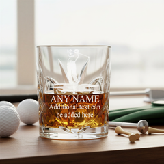 Engraved Sports Award Golf Theme Crystal Cut Whiskey Glass Gift Personalised Whiskey Glass ukgiftstoreonline