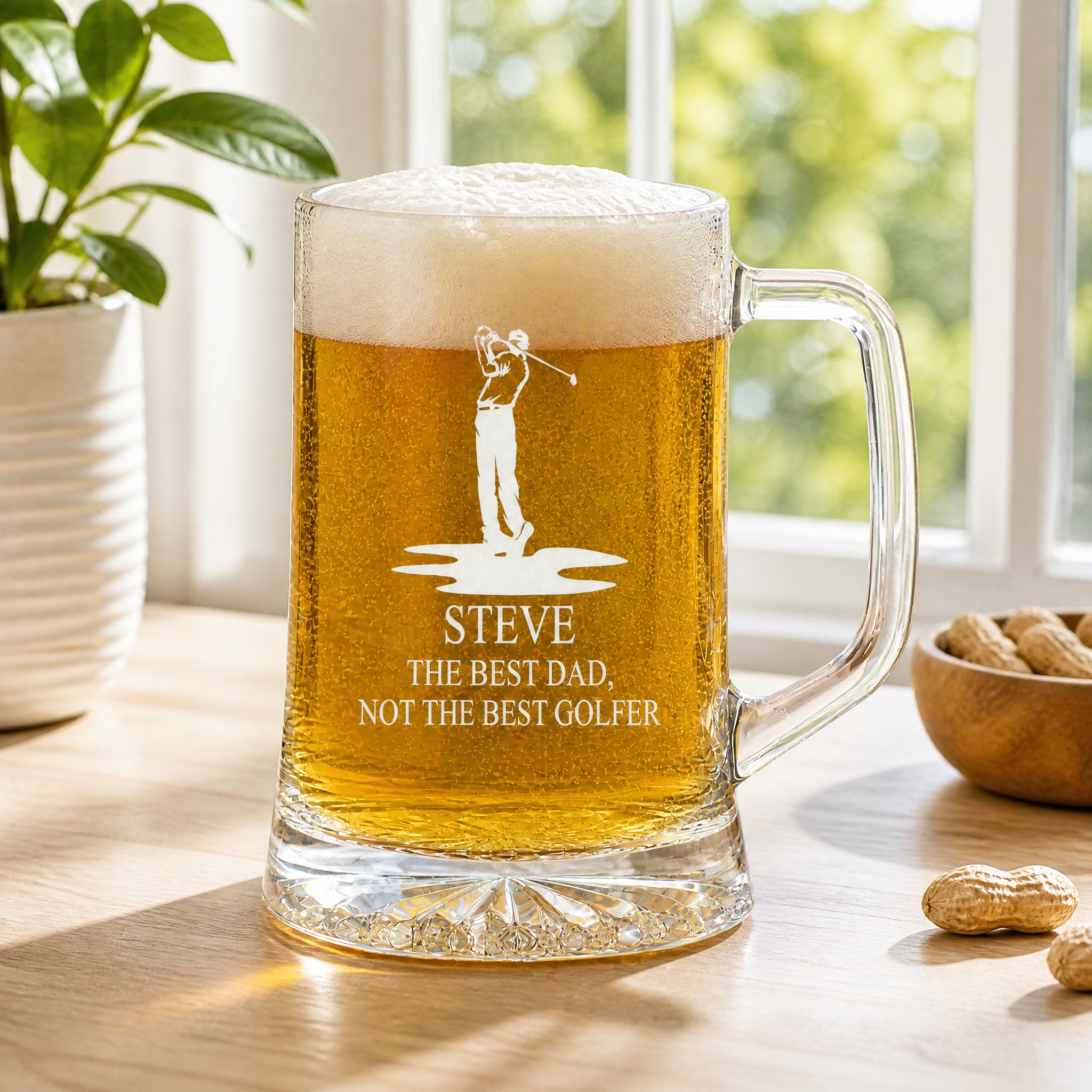 Personalised Engraved Pint Glass Beer Tankard Sports Award Golf Theme personalised beer glasses ukgiftstoreonline
