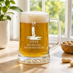 Personalised Engraved Pint Glass Beer Tankard Sports Award Golf Theme personalised beer glasses ukgiftstoreonline