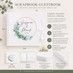Personalised Wedding Guest Book Scrapbook With Eucalyptus Wreath Design Scrapbook ukgiftstoreonline