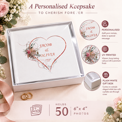 Personalised Wedding Album, Rose Gold Heart Photo Gift Keepsake photo album ukgiftstoreonline