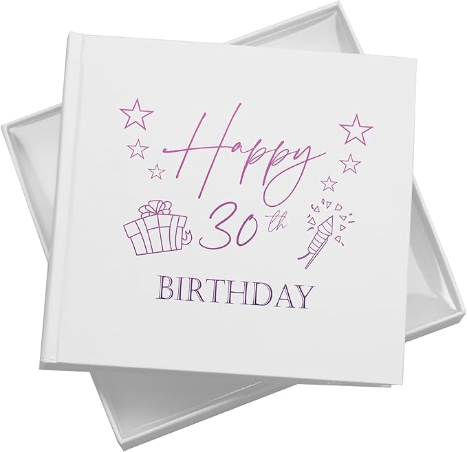 30th Birthday White Photo Album Gift For Her Or Him With Present Design Pack of 5 Wholesale Trade photo album ukgiftstoreonline