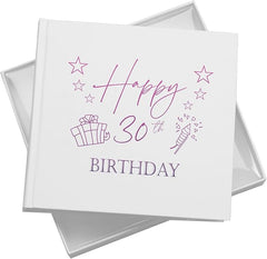 30th Birthday White Photo Album Gift For Her Or Him With Present Design Pack of 5 Wholesale Trade photo album ukgiftstoreonline