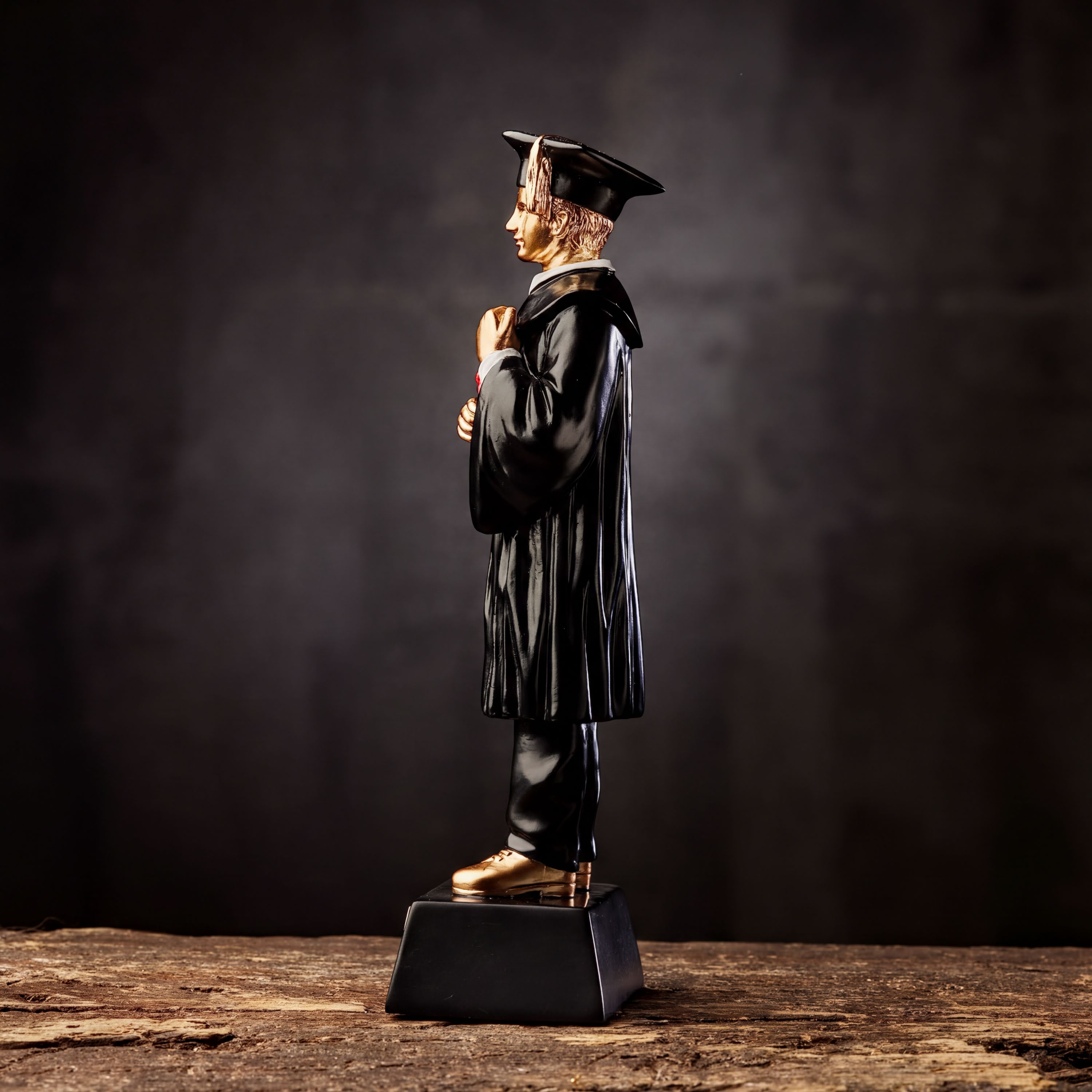 Personalised Male Resin Black & Gold Graduation Figurine Gift figurine uk giftstore online