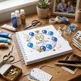 Personalised 80th Birthday Blue Balloon Guestbook Scrapbook Photo Album Scrapbook ukgiftstoreonline