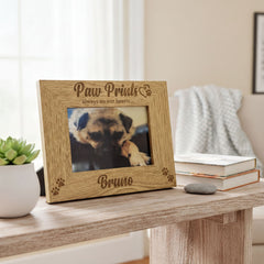 Personalised Pet Dog Photo Frame Remembrance Cat Puppy Paw Prints Pet Photo Frame ukgiftstoreonline