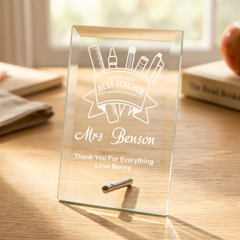 Teacher Thank You Plaque – Personalised Glass Award Plaque For Best Teacher Personalised Crystal Glass ukgiftstoreonline