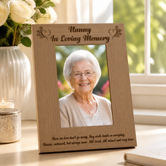 ukgiftstoreonline Nanny In Loving Memory Remembrance Portrait Wooden Photo Frame Gift Loving Memory Remembrance ukgiftstoreonline