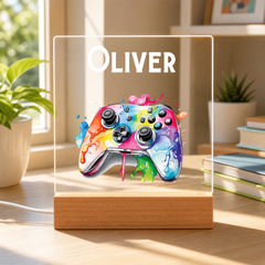 Personalised LED Lamp, Kids Night Light Gift, Gamer Light, Birthday Gifts for Kids, Game Controller Personalised Heart Gifts ukgiftstoreonline