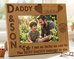 Daddy and Son Wooden Photo Frame Gift Daddy Photo Frame ukgiftstoreonline
