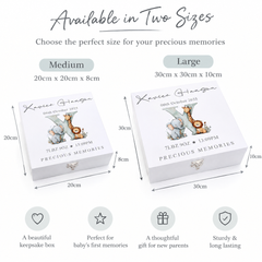 Personalised Baby Memory Box | White Animal Alphabet Keepsake Gift ukgiftstoreonline