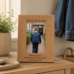Personalised Engraved My First Day Of School Wooden Photo Frame Keepsake Photo Frame ukgiftstoreonline