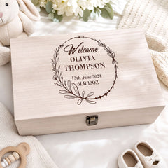 Personalised Wooden Memory Box - Large Hinged Keepsake Chest For Boys & Girls Keepsake Memory Box ukgiftstoreonline
