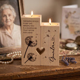 Grandma In Loving Memory Remembrance Double Tea Light Candle Holder ukgiftstoreonline
