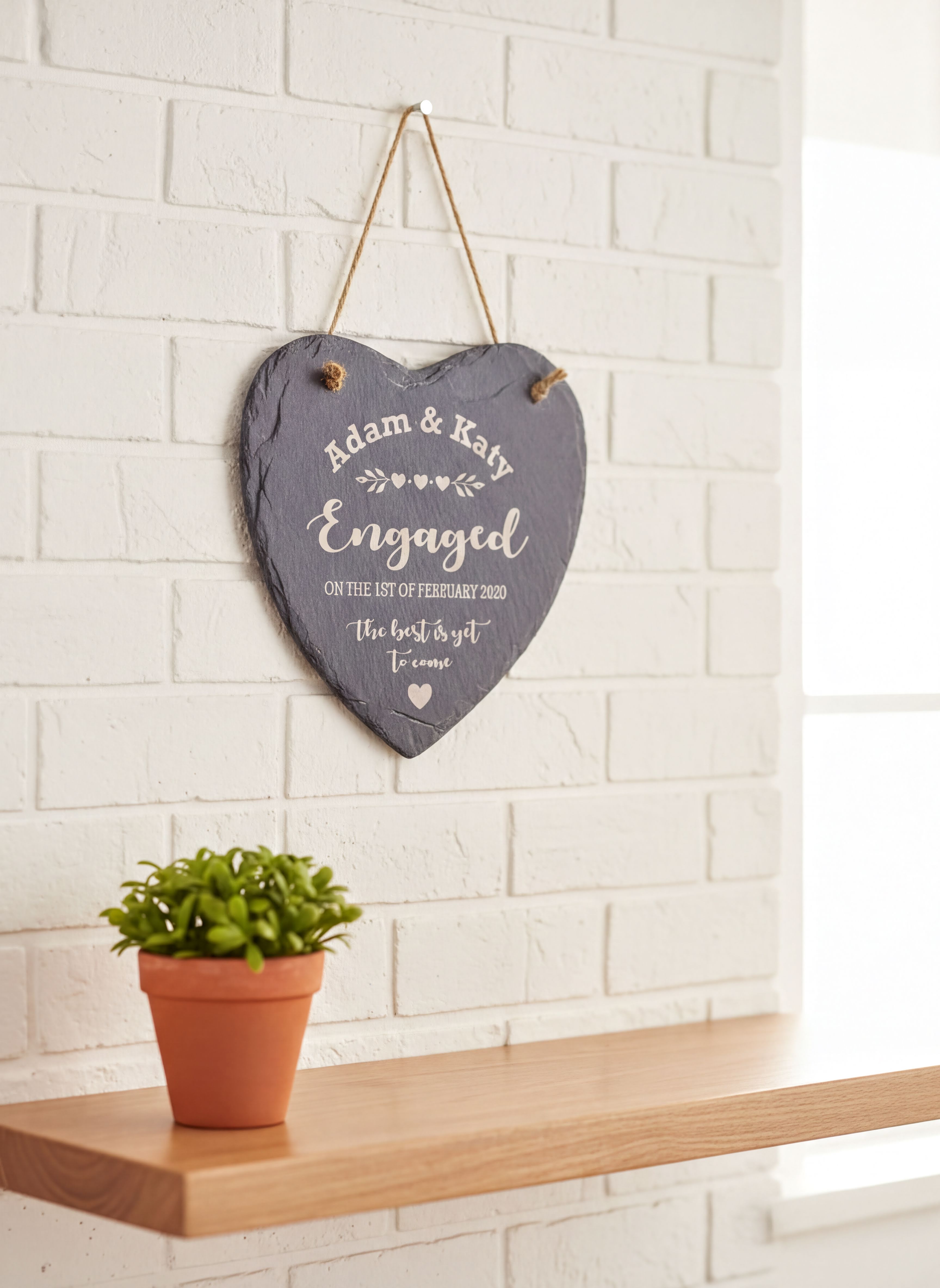 Engagement Gift Personalised Engraved Slate Heart Stone Personalised Engagement Gift ukgiftstoreonline