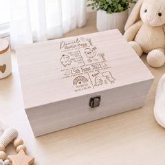 Personalised Baby Memories Keepsake Box Dinosaur Design Personalised baby gifts ukgiftstoreonline