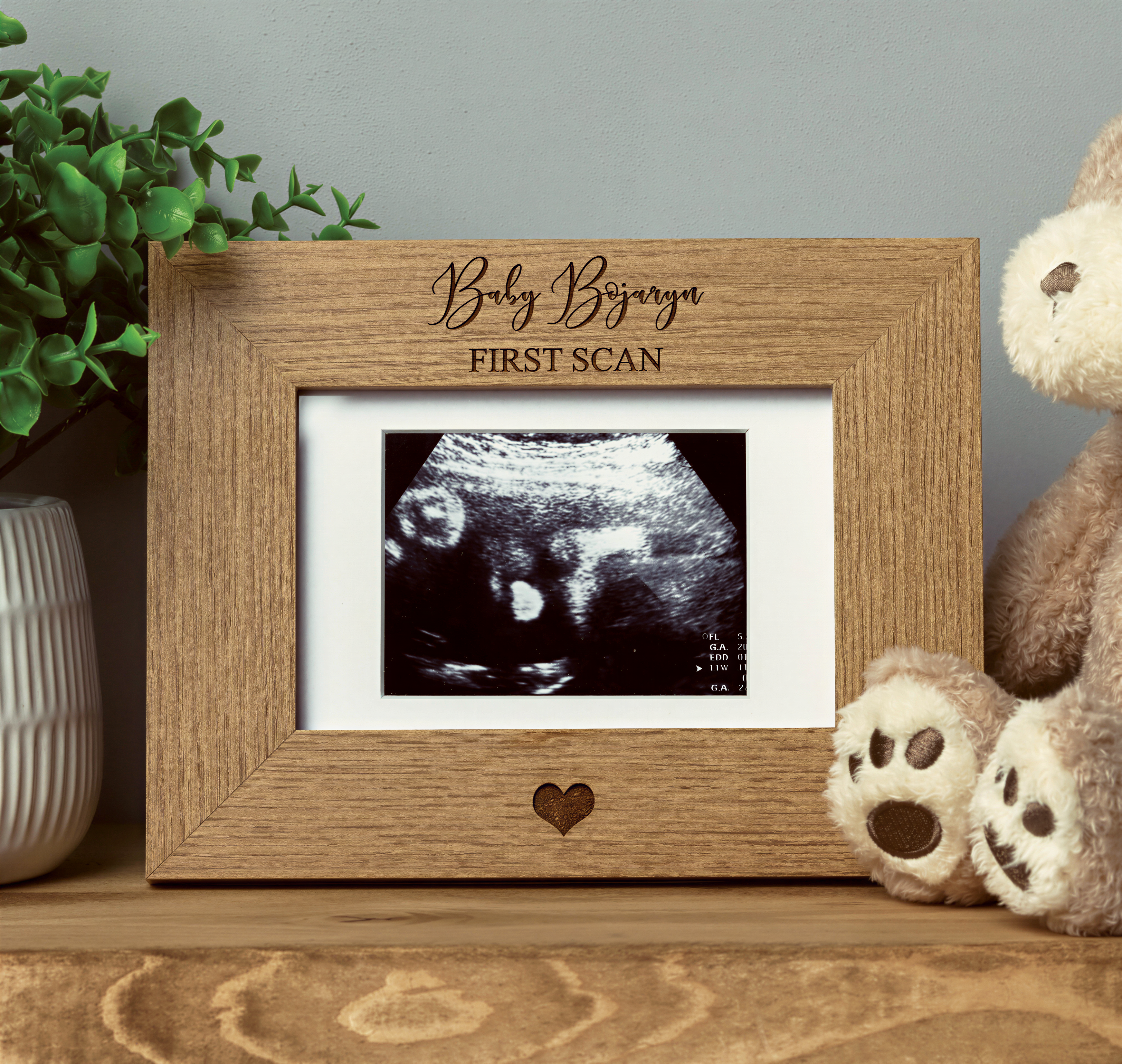 Personalised Baby Scan Frame, First Scan Photo Frame With Stand Photo Frame ukgiftstoreonline