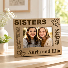 Personalised Photo Frame | Sisters Sentiment Wooden Gift, Keepsake Sister Photo Frame ukgiftstoreonline