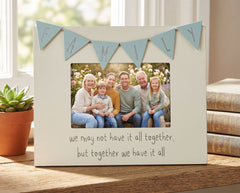 Family Photo Frame Gift 6" x 4" Vintage Style With Bunting Wording photo frame ukgiftstoreonline