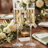 Personalised Champagne Flutes – Tall Wedding Champagne Glasses | Elegant Engraved Toast Set Champagne Glasses ukgiftstoreonline