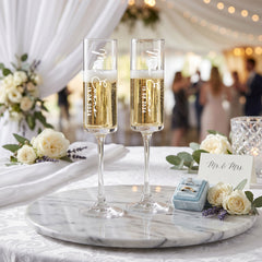 Personalised Champagne Flutes – Tall Wedding Champagne Glasses | Elegant Engraved Toast Set Champagne Glasses ukgiftstoreonline