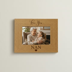 Love You Nan Engraved Wooden Engraved Photo Frame Nan Photo Frame ukgiftstoreonline