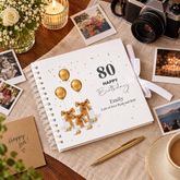Personalised 80th Birthday Guest Book Scrapbook or Album Gold Presents Scrapbook ukgiftstoreonline