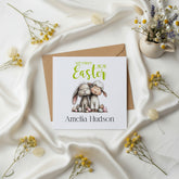 Personalised My 1st Easter Card Luxury Linen and Natural Envelope Personalised Cards ukgiftstoreonline