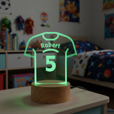 Football Shirt Kids Room Personalised 7 colour Led Night Light Lamp For Boys Birthday Personalised Lights ukgiftstoreonline