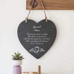 Personalised Mum Gift Engraved Stone Slate Plaque Heart Symbol Personalised Heart Gifts ukgiftstoreonline