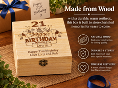 Personalised 21st Birthday Wooden Keepsake Box Gift Engraved Keepsake Boxes ukgiftstoreonline