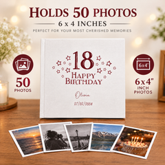 Personalised Any Age Birthday Gift Photo Album Star Design 18th, 21st, 30th, 40th, 50th, 60th Birthday Photo Album ukgiftstoreonline