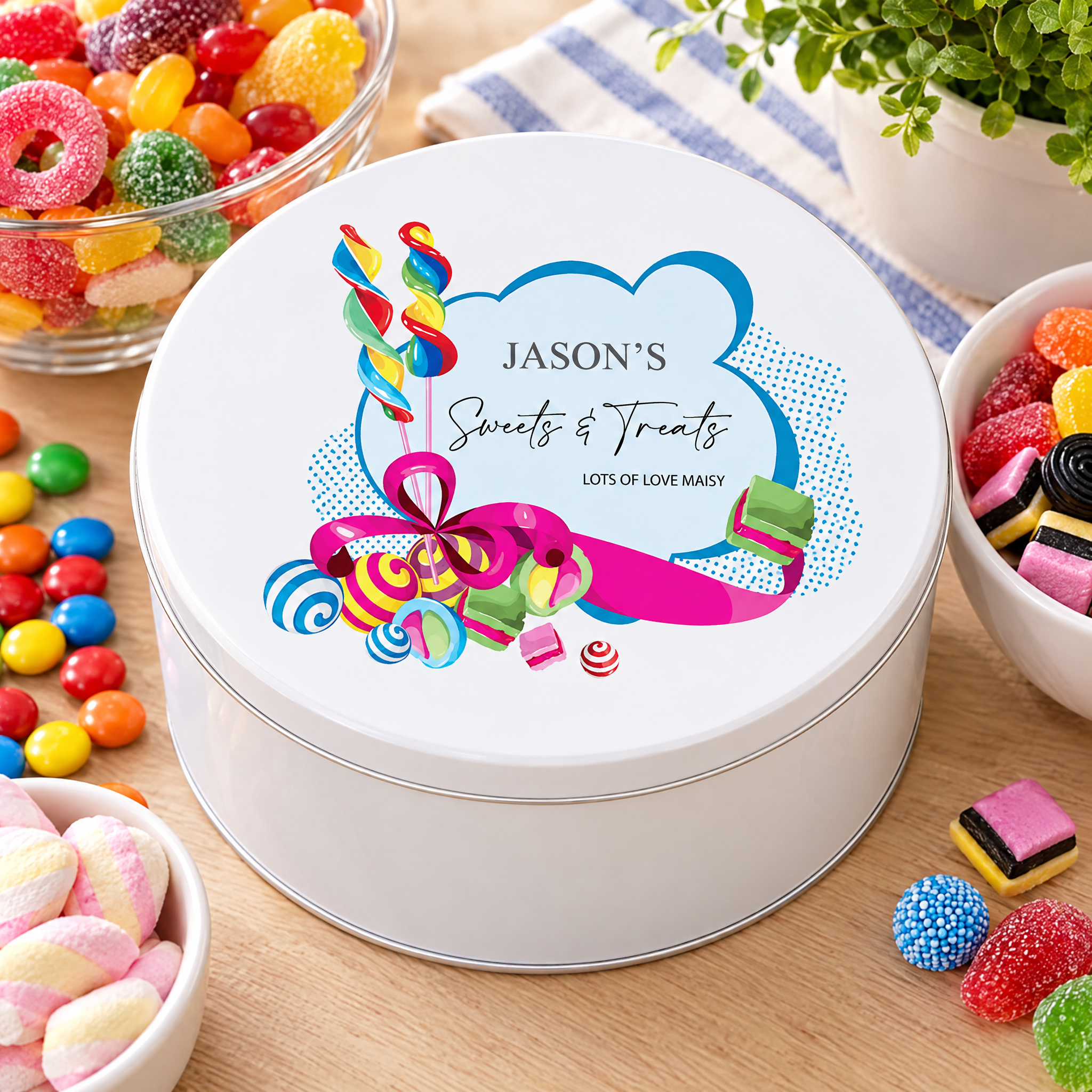 Personalised Any Name Sweet Storage Tin Gift Storage Tin ukgiftstoreonline