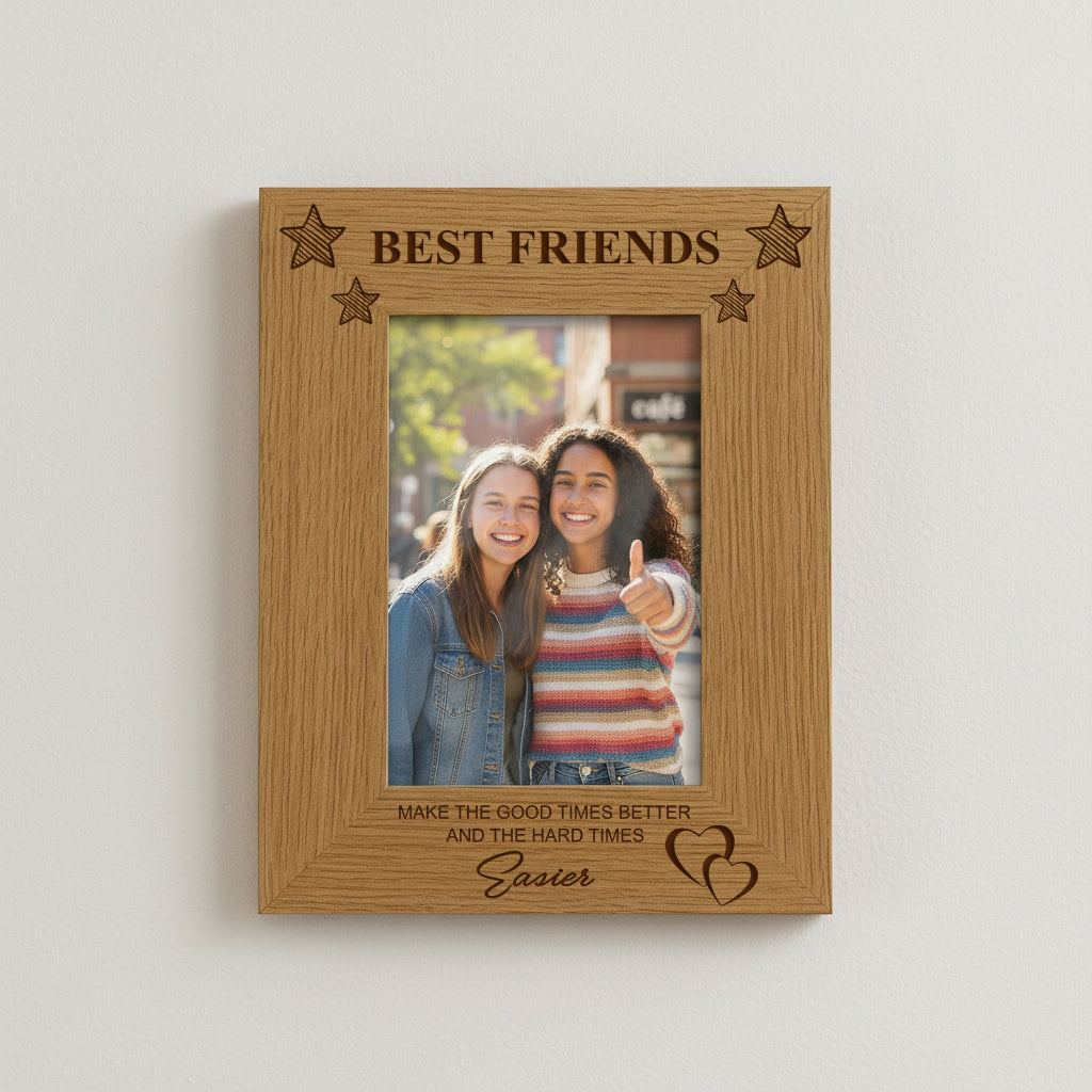 ukgiftstoreonline Best Friends Make Good Time Better Wooden Photo Frame Gift Friends Photo Frame ukgiftstoreonline