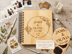 Personalised Wedding or Anniversary Wooden Photo Album Engraved Gift photo album ukgiftstoreonline