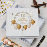 Personalised 18th Birthday Photo Album Gift With Gold Balloons Birthday Photo Album ukgiftstoreonline