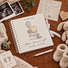 Personalised Baby Birth Record Book My First Year With Scale