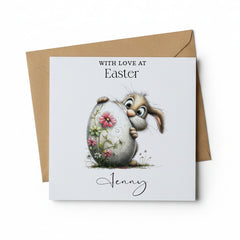 Personalised Rabbit Easter Card For Daughter Niece Sister or Granddaughter Personalised Cards ukgiftstoreonline