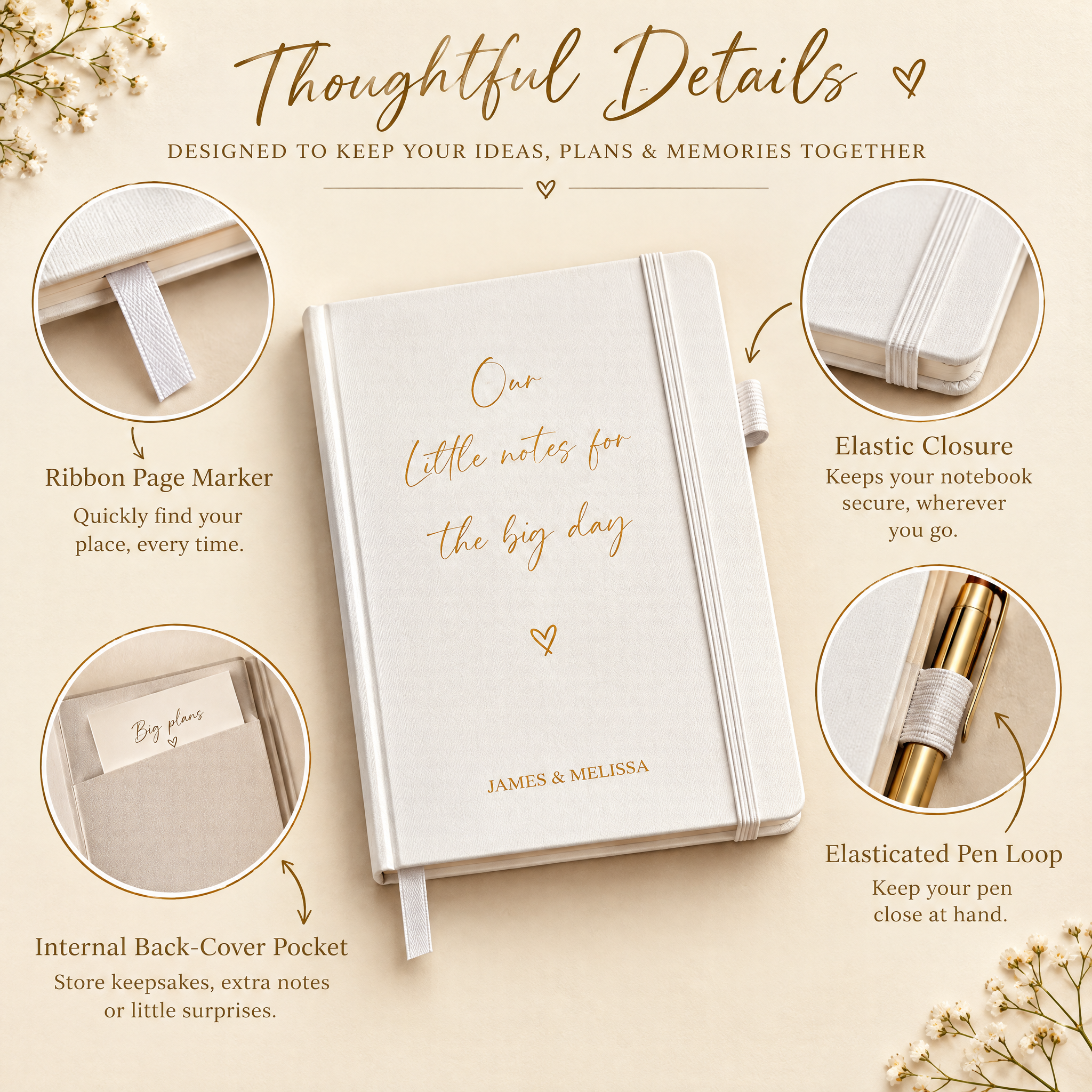 Personalised Engagement Wedding Planner Notebook Bride To Be Pad ukgiftstoreonline