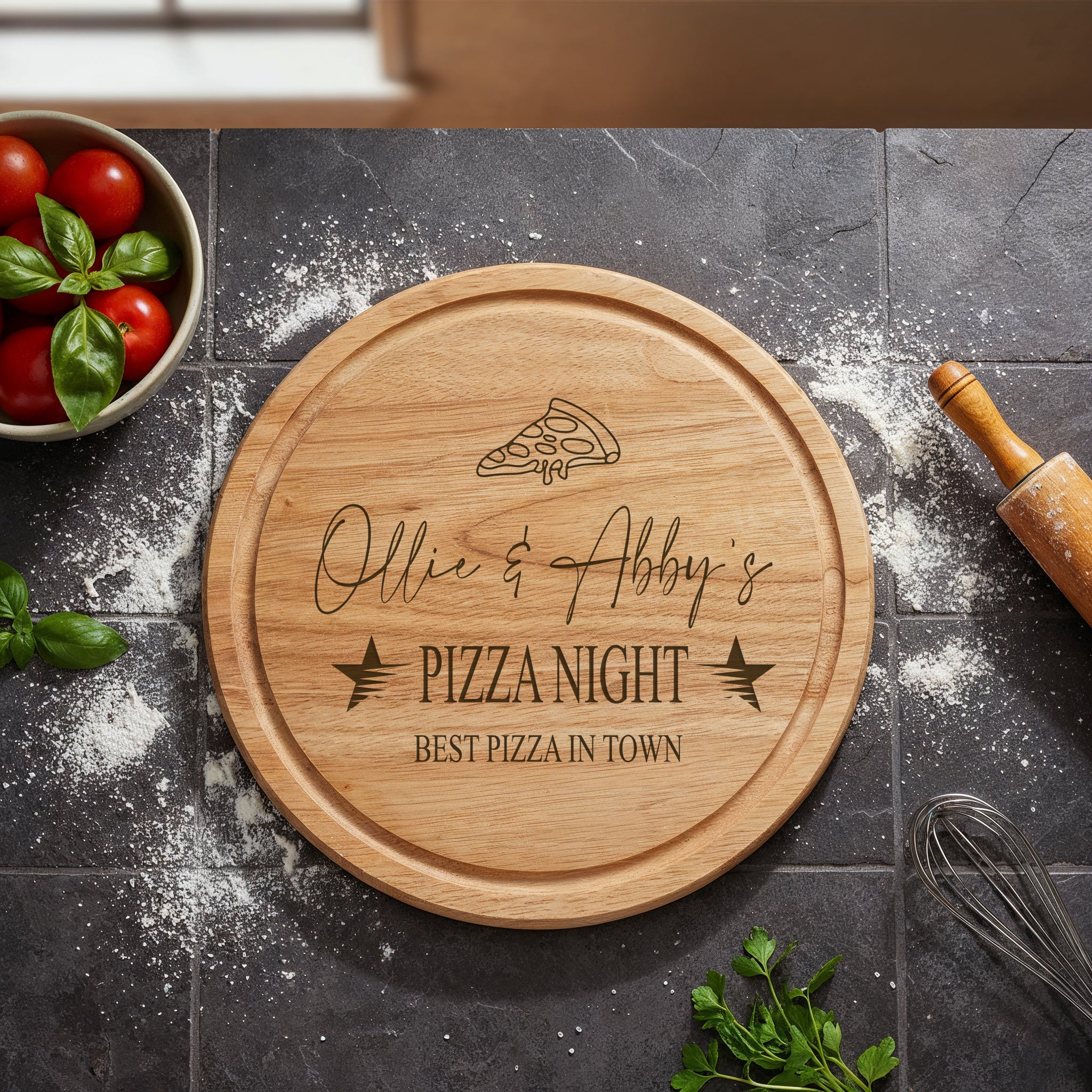 Large Personalised Pizza Night Wooden Serving Board, Personalized Pizza Board, For Couples New Home Anniversary etc ukgiftstoreonline