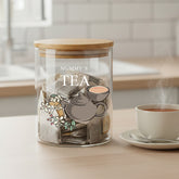 Personalised Tea Storage Jar with Tea Pot and Any name Gift For Any Occasion personalised photo frames ukgiftstoreonline