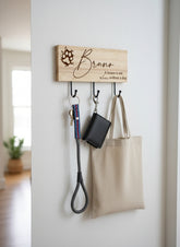 Personalised Engraved Wooden Dog Lead Hook ukgiftstoreonline