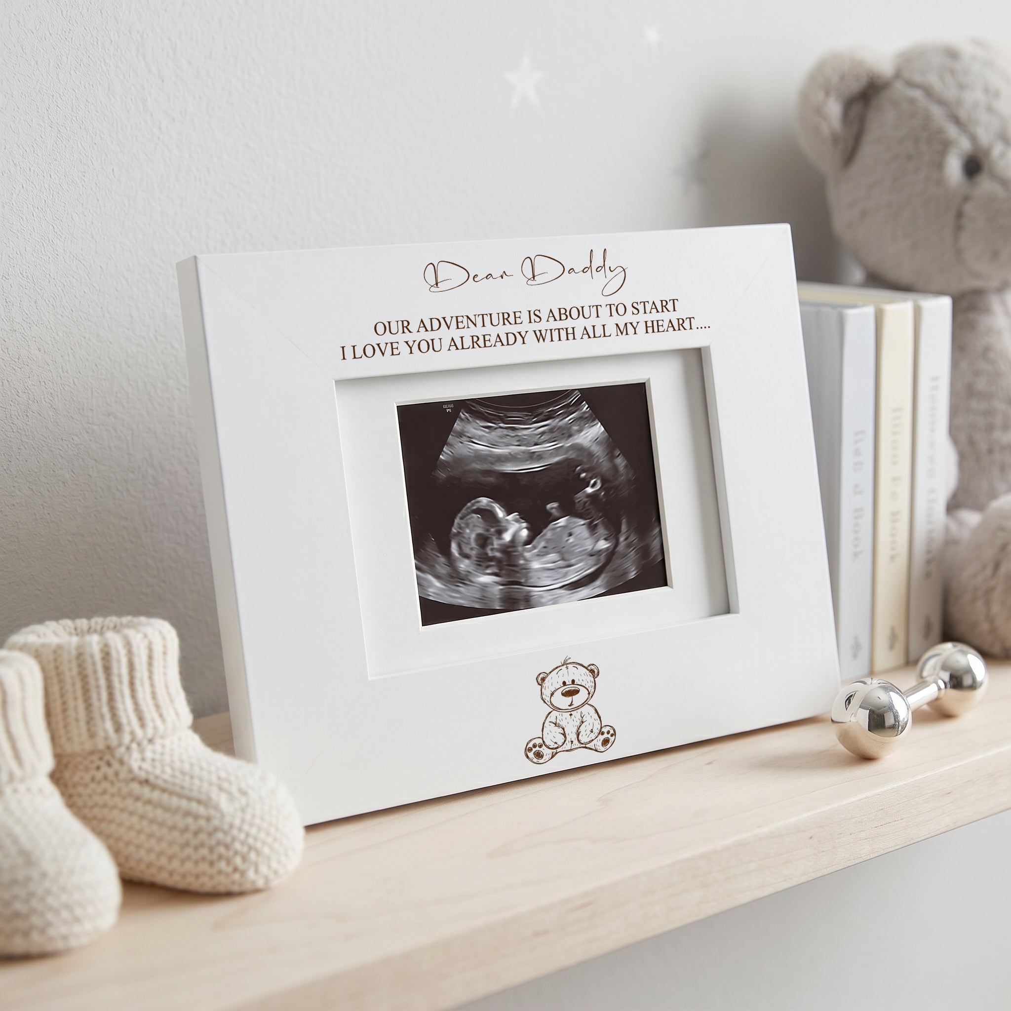 Ultrasound Baby Frame - Wooden Engraved Baby Scan Frame With Freestanding Mount Photo Frame ukgiftstoreonline