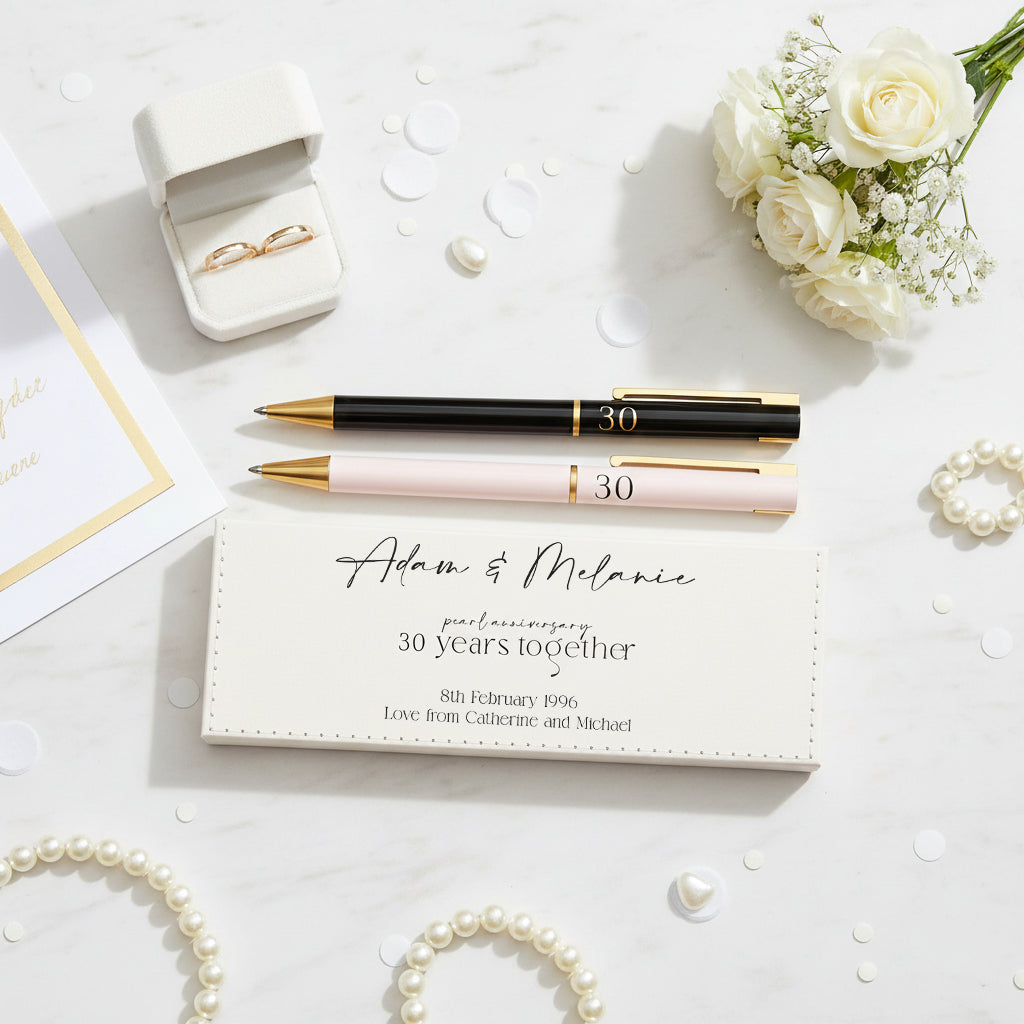 30th Anniversary Pen Set Personalised and Gift Boxed Anniversary Gifts ukgiftstoreonline